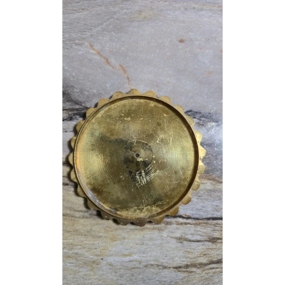 Vintage Solid Brass Hobnail Bubble Coasters Set of 6 Heavy MCM Hollywood Regency